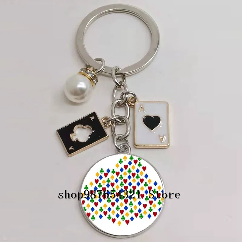 Новинка покерный брелок стеклянный кабошон школьная сумка ювелирные изделия