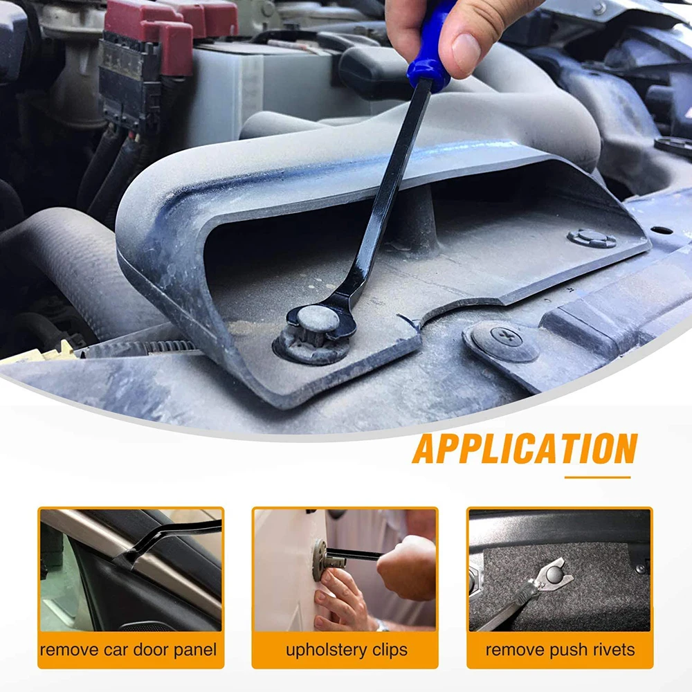 

New Car Door Clip Panel Audio Video Dashboard Removal Kit Installer Prying Tool Navigation Disassembly Automobile Nail Puller