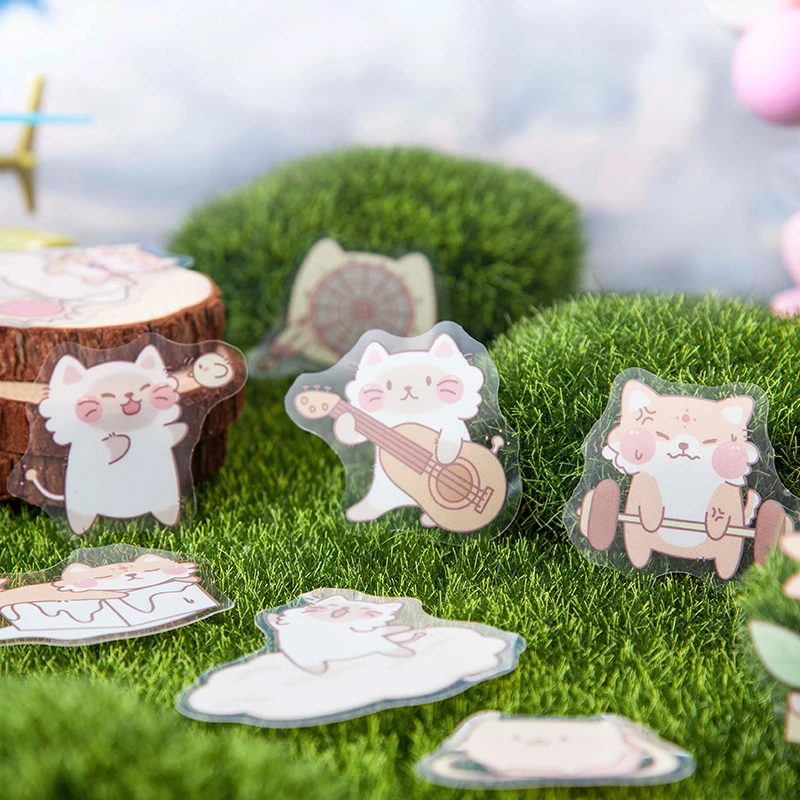 

Yoofun 45 pcs/lot Cute weather Cat Decorative PET Stickers Scrapbooking DIY Cartoon Label Diary Stationery Album Journal Planner