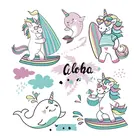 Бохо набор кистей с ручкой в форме единорога значки термотрансферные Новый дизайн DIY Горячая слеза футболки Платья животные аппликация патчи Милая Детская Наклейка на рубашку