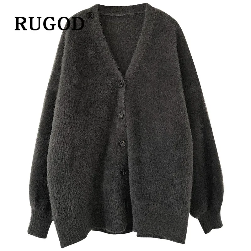 Женский кашемировый кардиган RUGOD повседневный однобортный Кардиган в Корейском