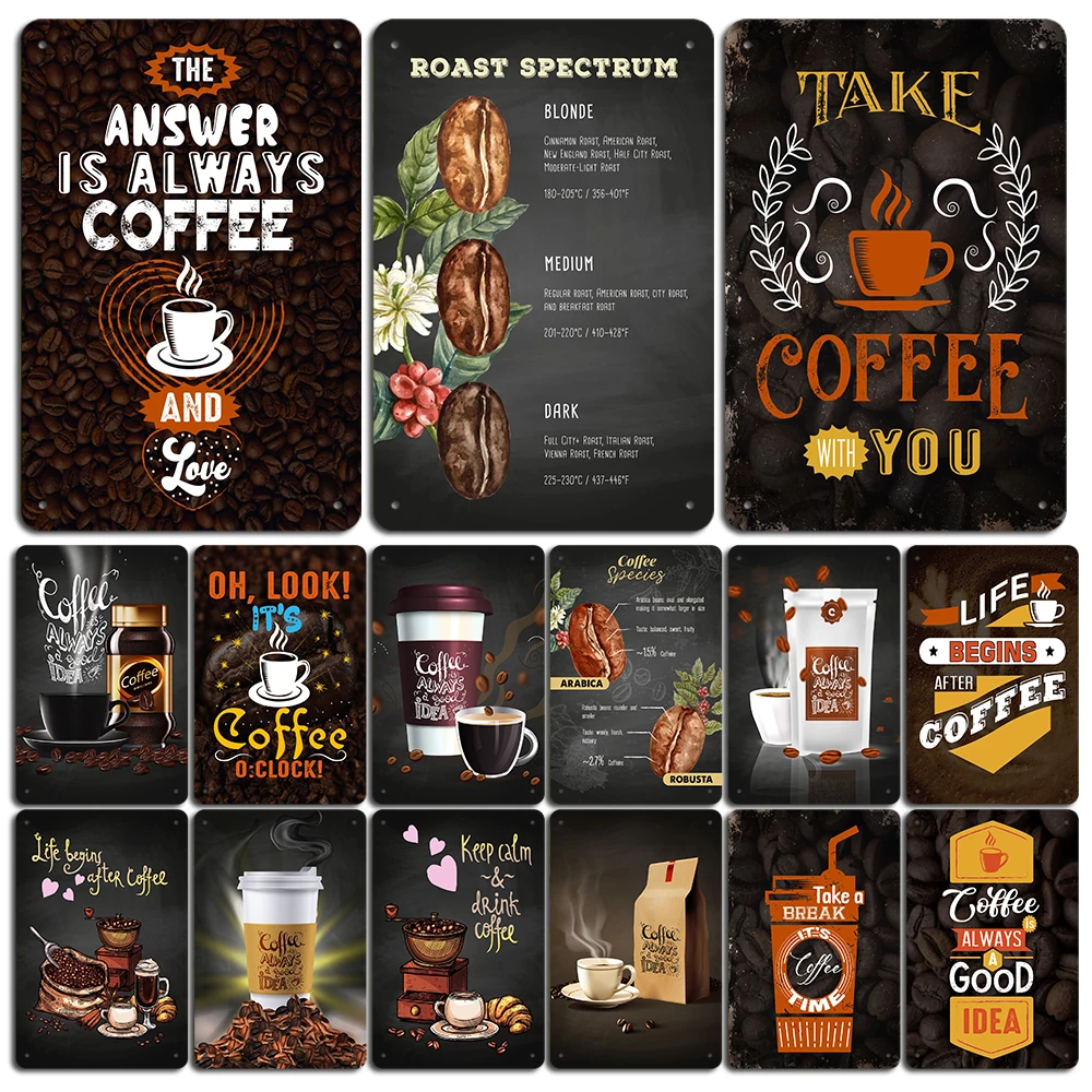 

Coffee Barista Metal Plate Tin Sign Decor Restaurant Cafe Kitchen Art Wall Decoration Accessories Retro Coffee Metal Poster
