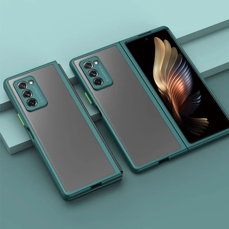 

Armor Shockproof Case For Samsung Galaxy Z Fold 2 Coque Transparent PC Silicon Camera Lens Protector Case Fold 2 5G Cover Luxury