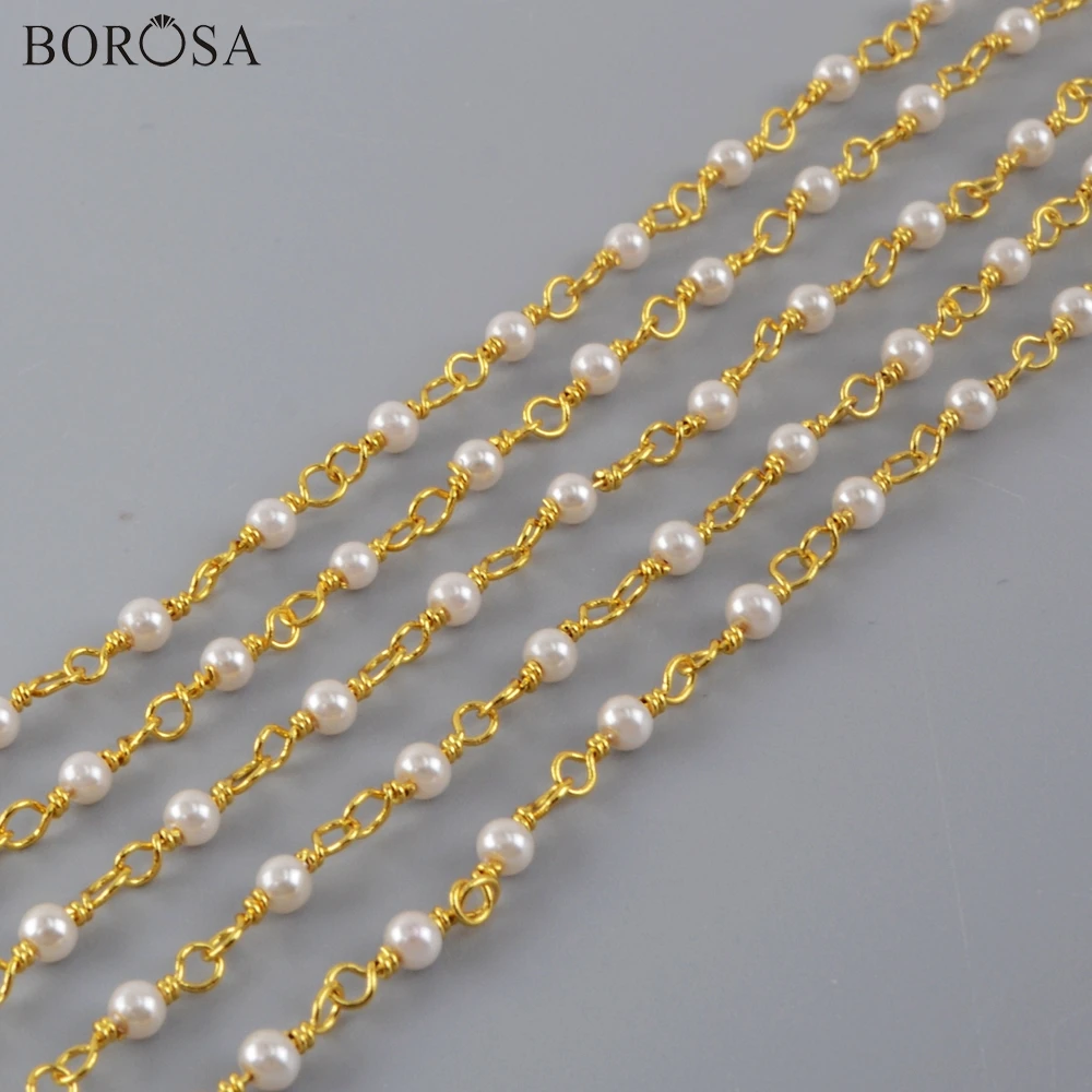 BOROSA 3 мм жемчужные цепочки из бисера бусы для изготовления ювелирных изделий