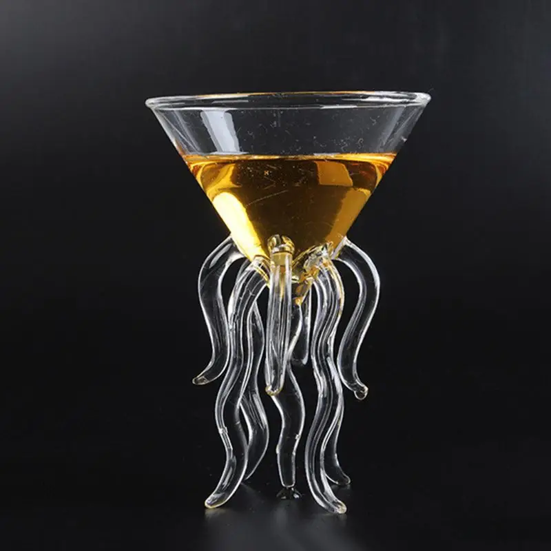 

2021 New Octopus Cocktail Glass Transparent Jellyfish Glass Cup Juice Glass