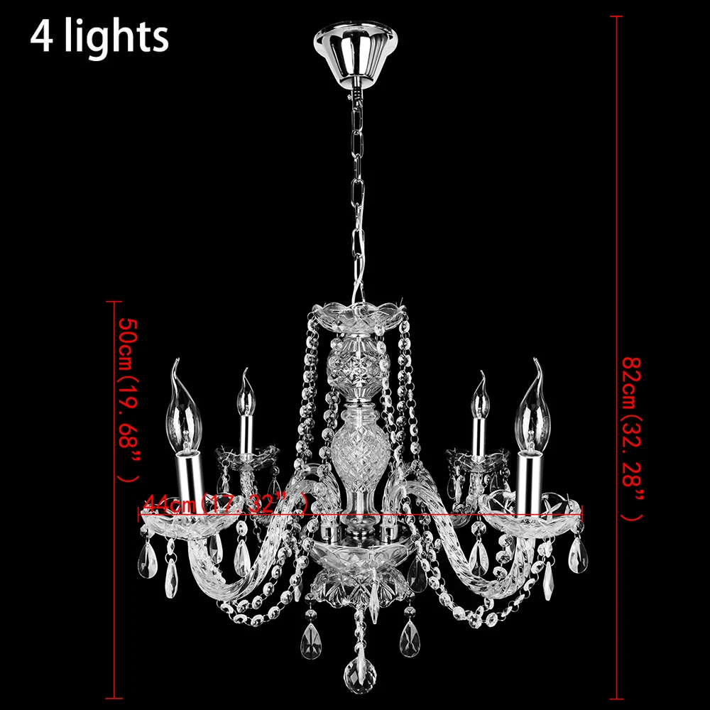 Honhill-Lámpara de araña de cristal para interior, iluminación de araña de cristal transparente, moderna, envío gratis