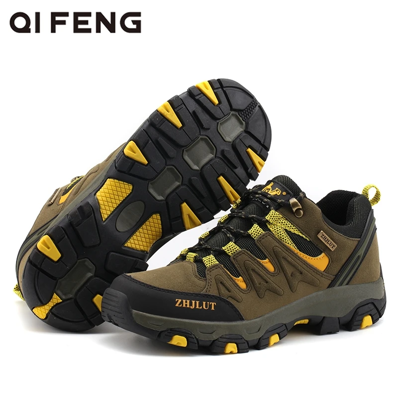 Large Size New Outdoor Sports Running Shoes Men Women Summer Trekking Wear Resisting Walking Footwear Winter Suede Flat Gym Red