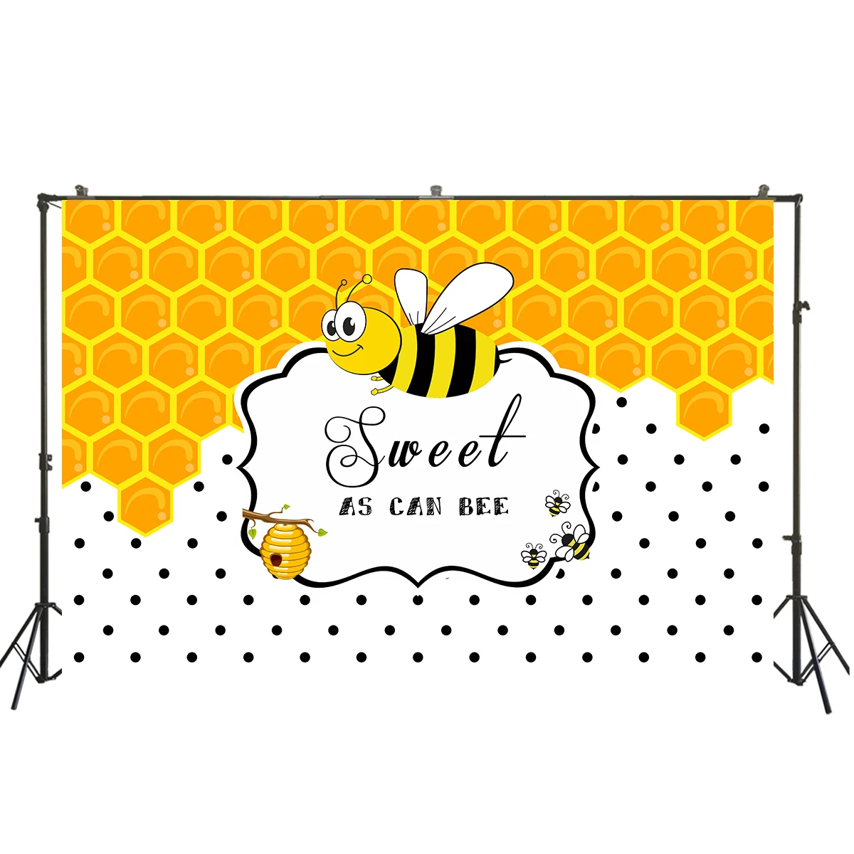 Baby Party Backdrop Sweet As Can Bee Themed Banners Dessert Cake Table Decorations Photo Backgrounds Studio Supplies Wallpapers