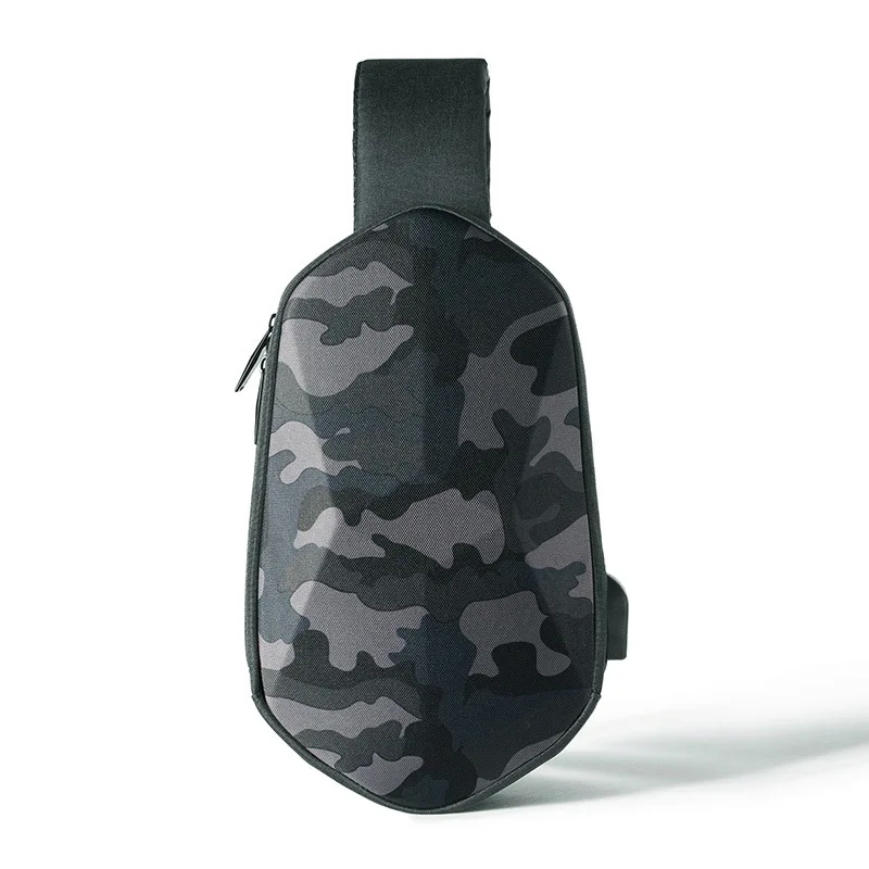 Мужская нагрудная сумка из искусственной кожи многофункциональная через плечо с