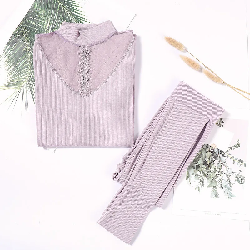 Бесшовная кружевная Утепленная Одежда Нижнее белье Комплект Slim Fit Для женщин