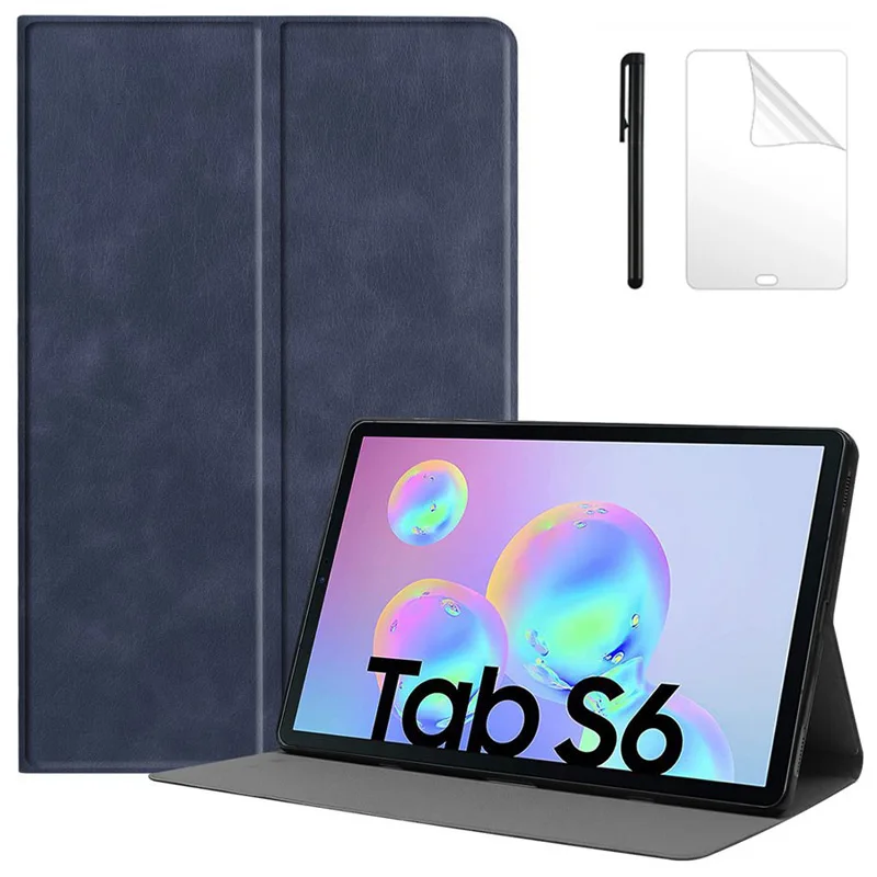 

Магнитный кожаный чехол из искусственной кожи для Samsung Galaxy Tab S6 10,5, Женский чехол для планшета 2019 дюйма с защитной пленкой