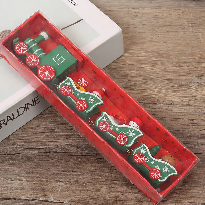 Рождественский поезд мини автомобиль детские расписные деревянные игрушки