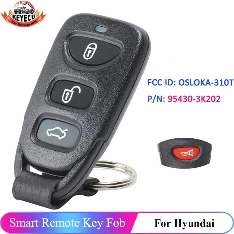 KEYECU 3+1/4 Buttons FCC ID: OSLOKA-360T 95430-3X500 For Hyundai Elantra 2011 2012 2013 2014 2015 2016 Car Remote Smart Key Fob
