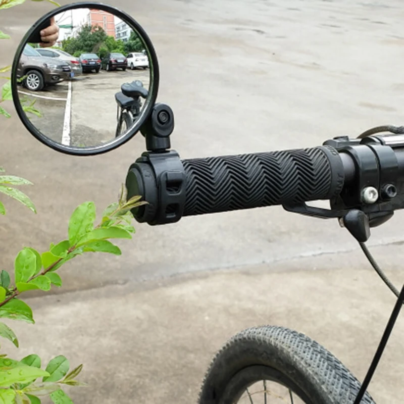 

1pc 360-degree Flexible Rotating Bicycle Handlebar Rear-view Convex Mirror Fast Install Dismantle Lightweight Scratch-resistant