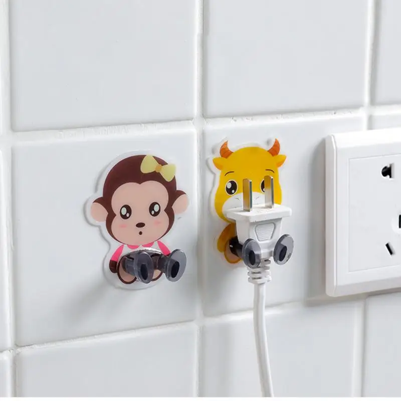 

Punch-free Plug Hook Cartoon Animal Wall Hanging Storage Multi-function Adhesive Power Cord Socket Hanger Multi-Purpose Hooks