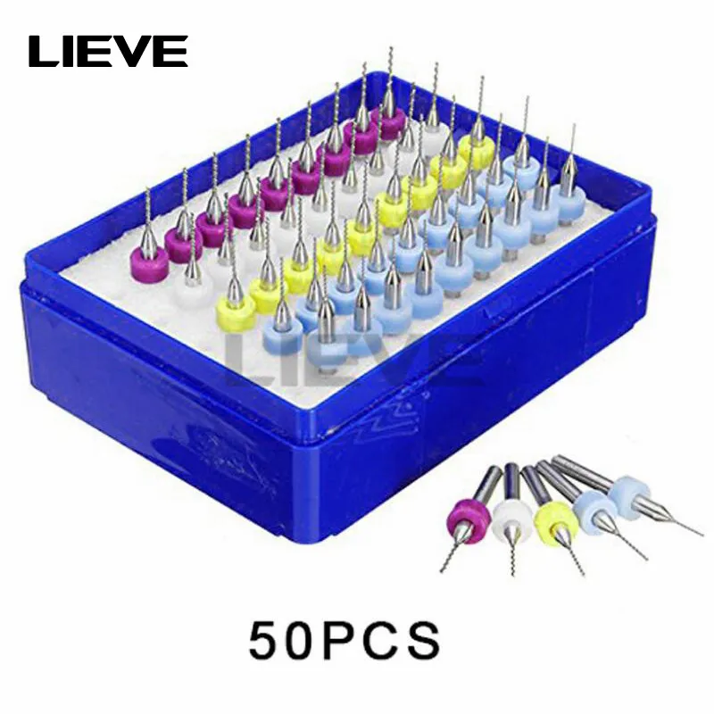 

50pcs/set PCB Drill Bits 0.5-0.9mm Tungsten Carbide Mini Drill Bit For Print Circuit Board CNC Engraving Tools