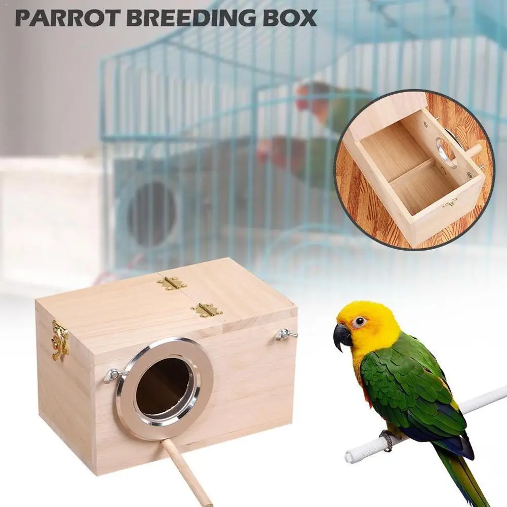 

Pet Bird House Parakeet Nest Box Bird House Budgie Wood Breeding Box For Lovebirds Parrotlets Mating Box S4B1