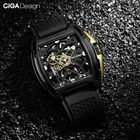 Часы-скелетоны CIGA Design Z Series, механические наручные часы унисекс со стразами и сапфиром, чехол из нержавеющей стали с силиконовым ремешком