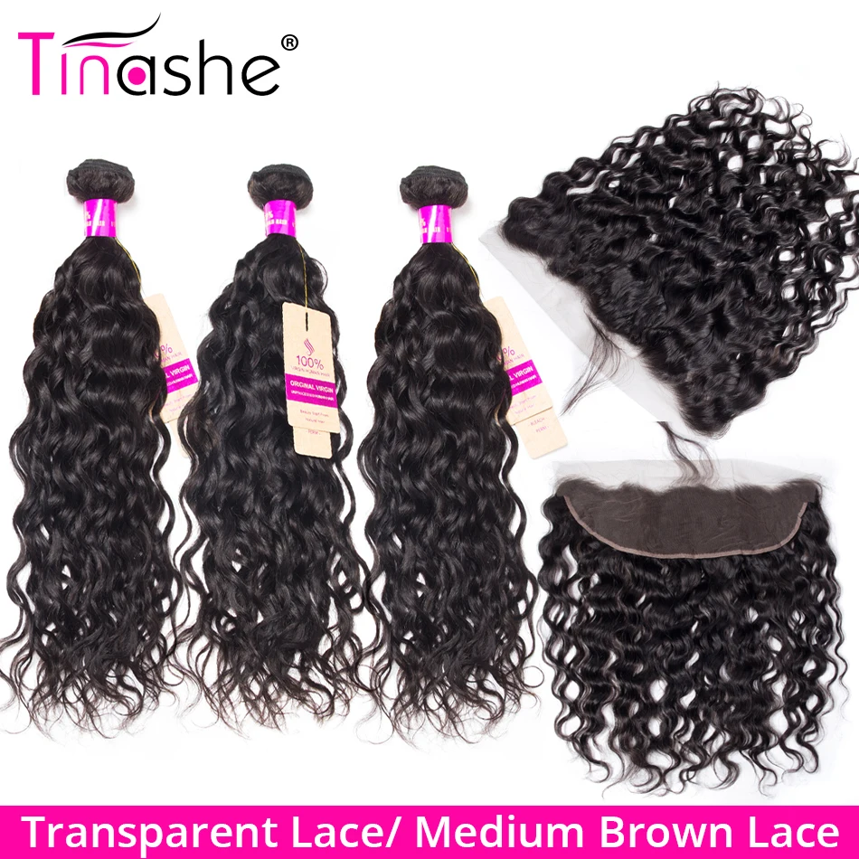 Волосы Tinashe бразильские волнистые пучки с фронтальной Реми человеческие волосы