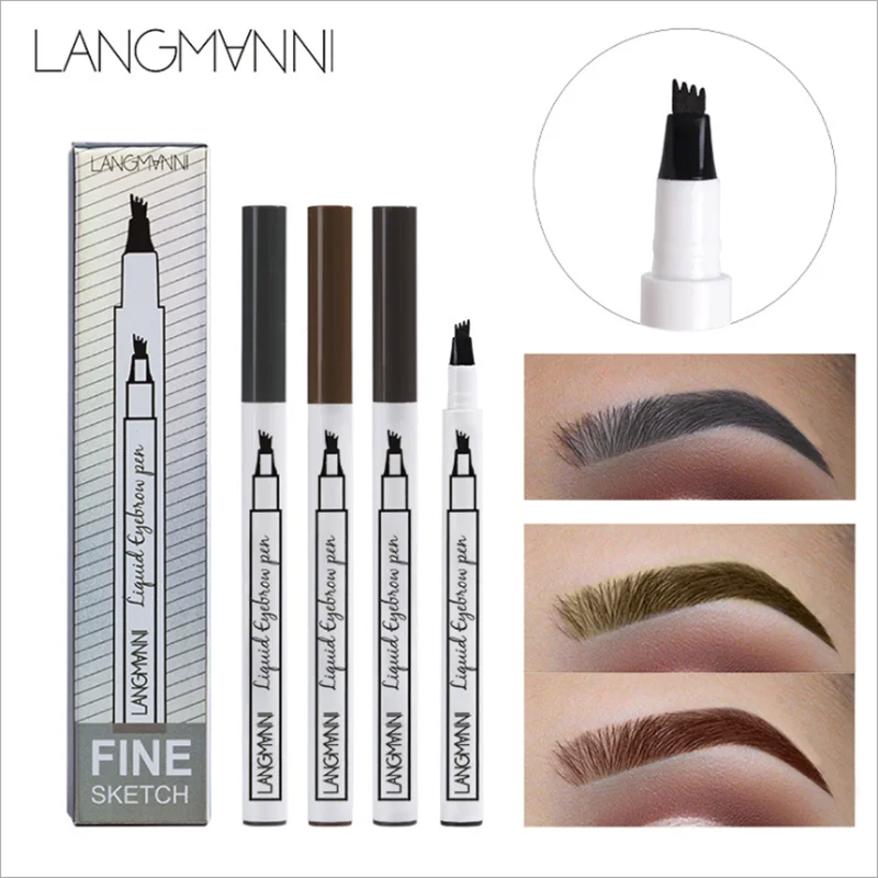 

Natural Eyebrow Pen Four-claw Eye Brow Tint Makeup Three Colors Eyebrow Pencil Brown Black Grey Long-lasting Eye Brow Brush