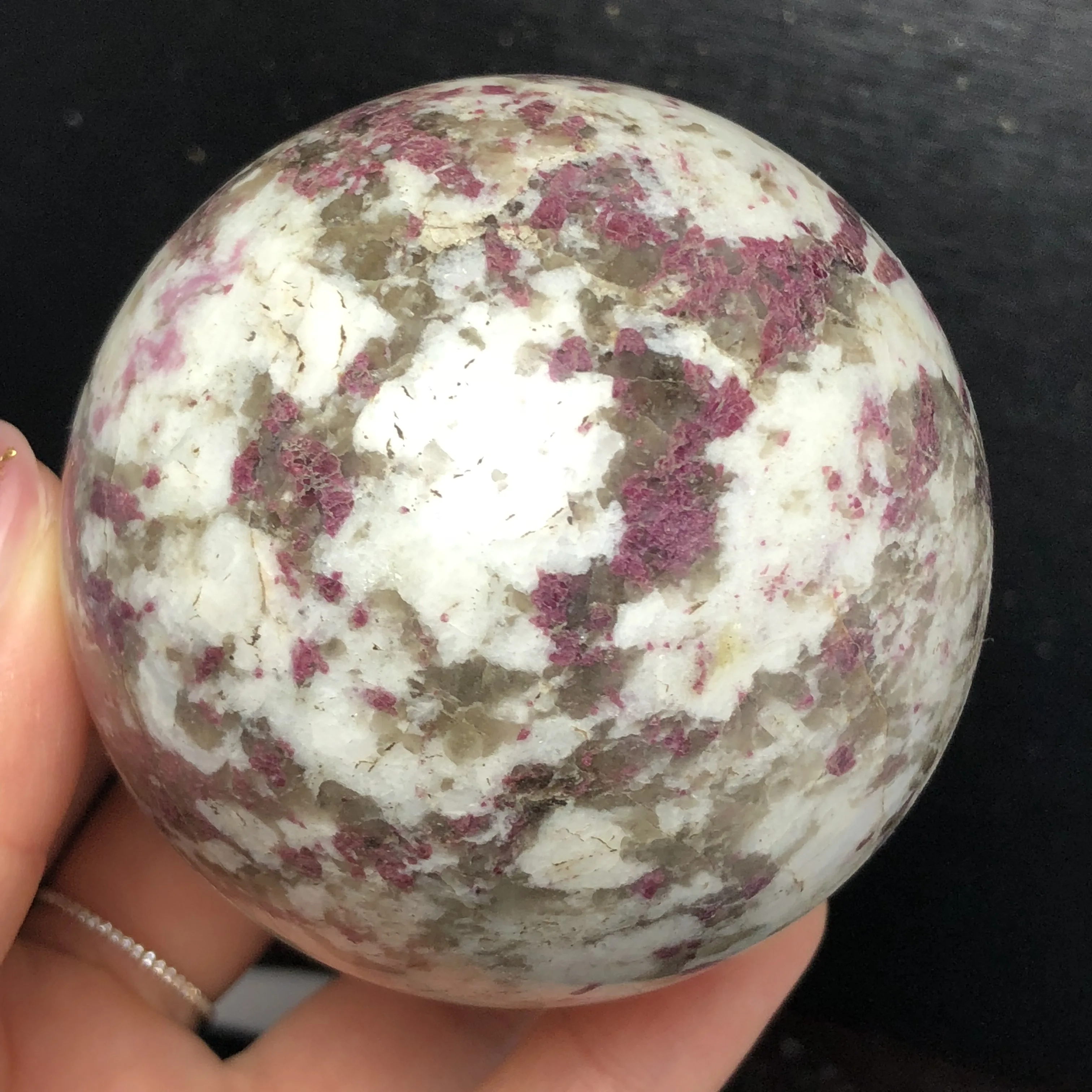 66 мм большой размер красивый натуральный кристалл камень сфера шар драгоценный