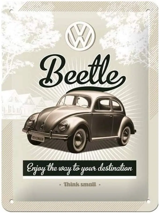 

Nostalgic-Art Retro Tin Sign Volkswagen- VW Retro Beetle - Car Gift idea Metal Plaque Vintage Design for Wall Decoration 20x30cm