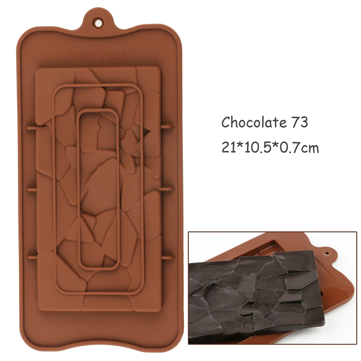 

2021 NEW Silicone Chocolate Mold Irregular shape Food Grade Silicone Non-stick For Chocolate bar candy Cake decoration candy