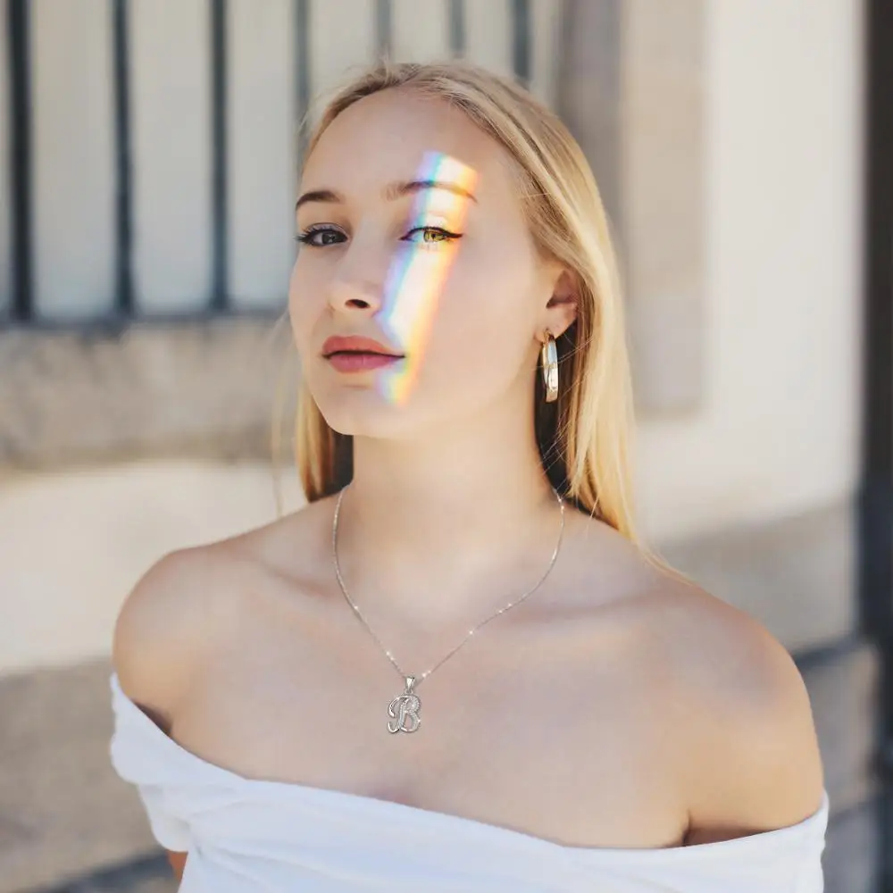 Эудора 100% 925 пробы серебряное ожерелье с надписью блестящий кристаллический