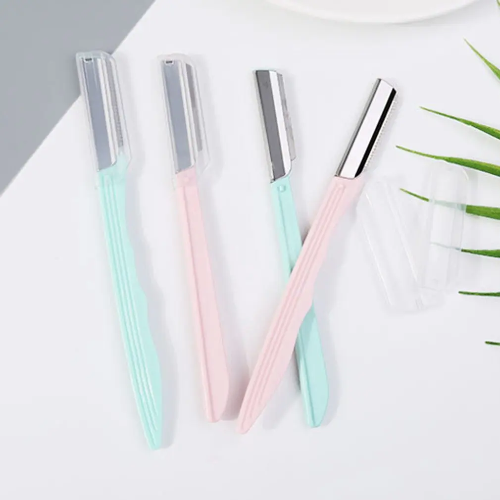 Pull Портативный бровей формовочный нож Нержавеющая сталь выскабливание Ножи