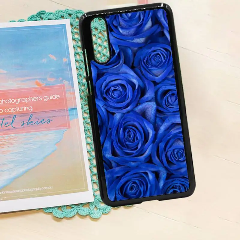 

Blue rose flower pattern Phone Case PC for iPhone 11 12 pro XS MAX 8 7 6 6S Plus X 5S SE 2020 XR