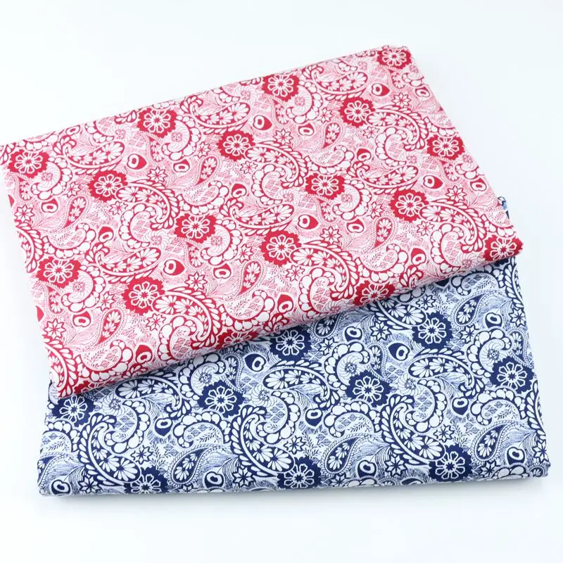 Японский стиль цветочный 100% хлопок Ретро саржевая ткань для изготовления пижам