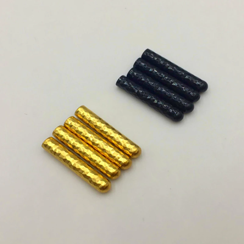 Coolstring (100Pcs/25sets) 4*22MM Metal Tips For Shoelaces Bump Texture Top Quality Strings End Aglet Black Golden Easy Install