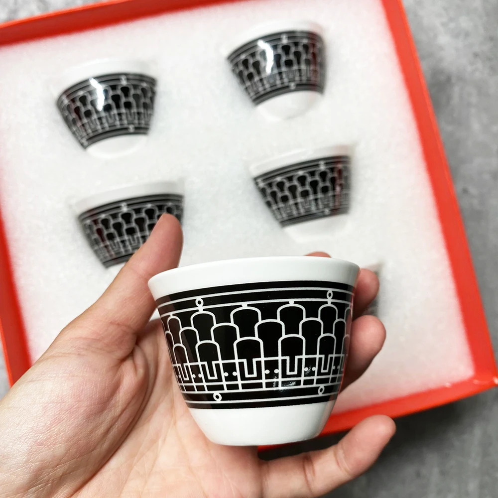 6 Pcs urkish Espresso Cups With Saucers Ceramic Cup Set For Black Tea Coffee Kitchen Party Drink Ware Home Decor Creative Gifts