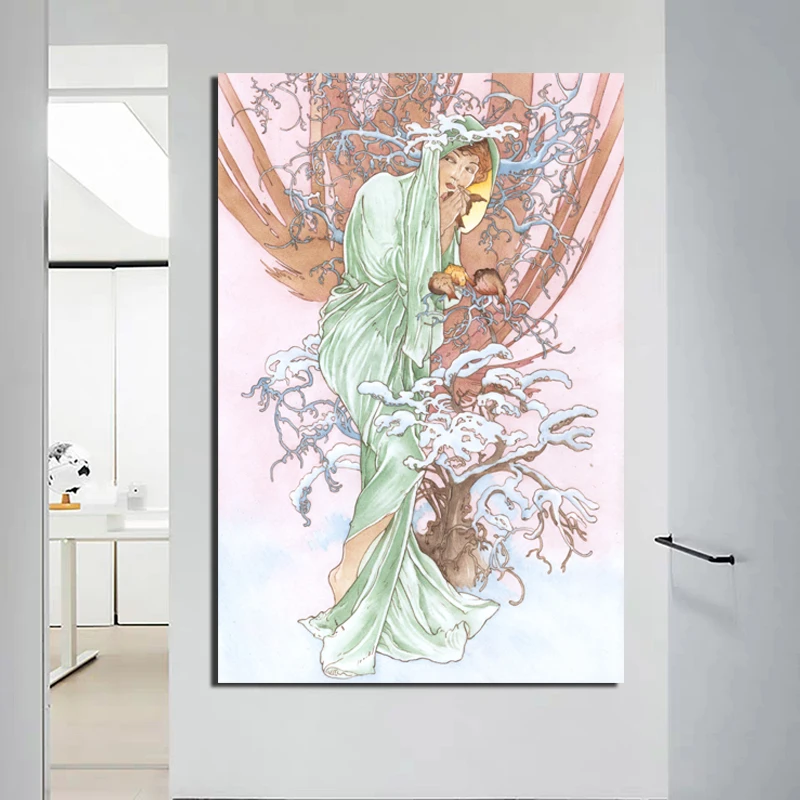 

Alphonse Maria Mucha Canvas Painting Print Living Room Home Decoration Modern Wall Art Oil Painting Posters Picture Framework