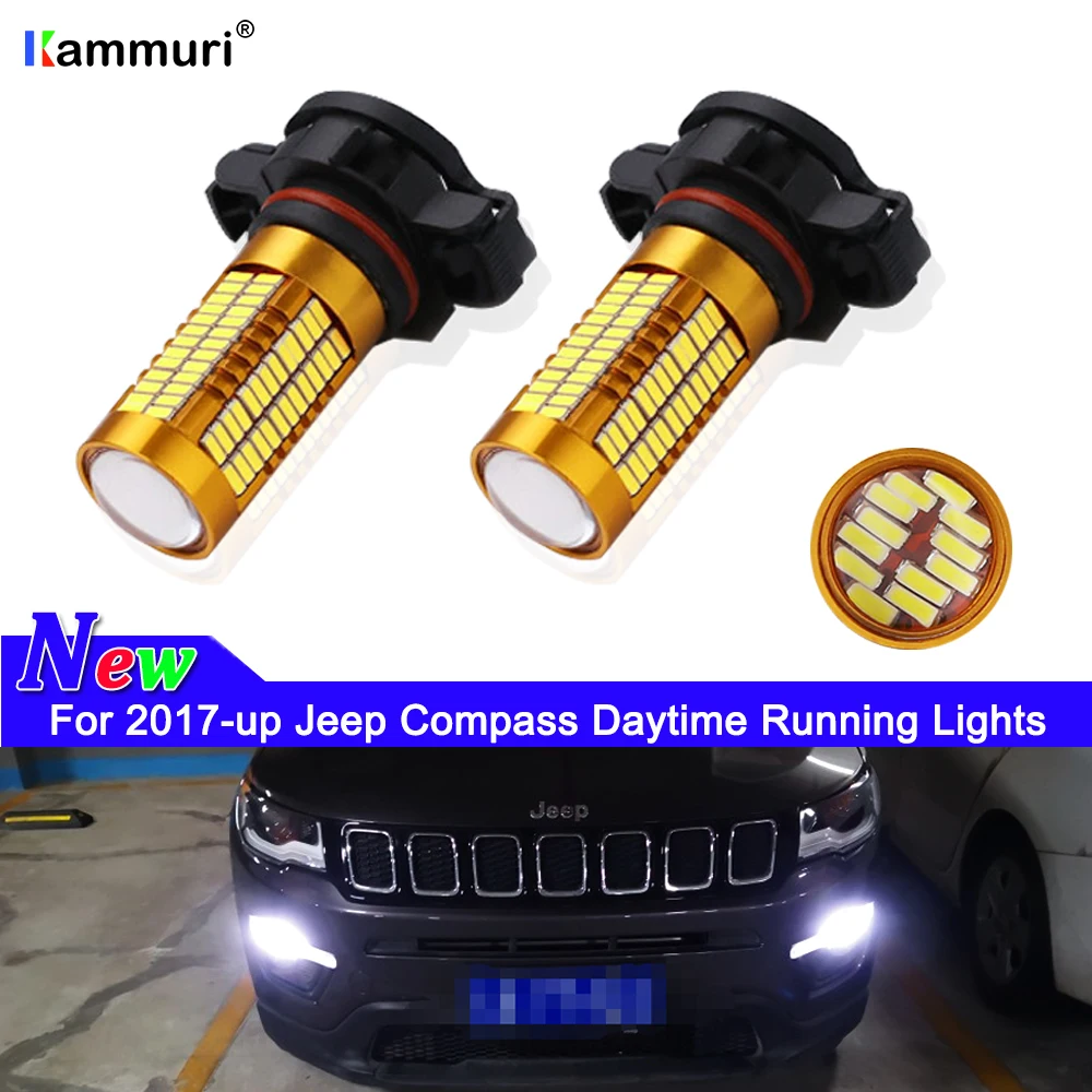 PSX24W светодиодный 116SMD без ошибок H16 5202 5200S PS19W фонарь для Jeep Compass 2017 2018 DRL дневные
