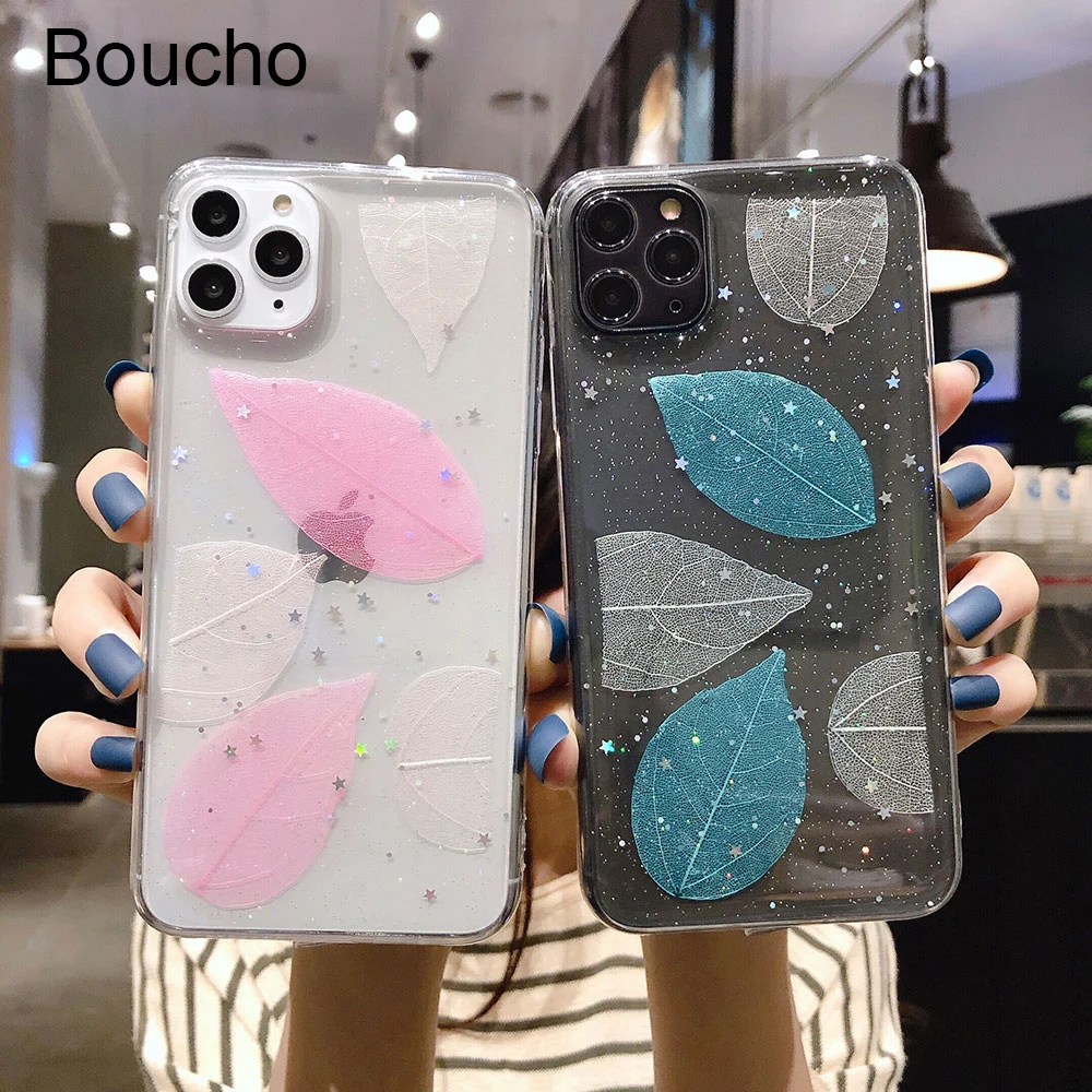 Блестящий чехол для телефона с рисунком листьев дерева и iPhone 11 Pro XS Max X XR 6 7 8 Plus