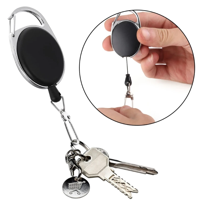 

Anti-theft Retractable Reel Ajustable Wire Rope Keychain With Carabiner Antilost Wholesale Dropshipping