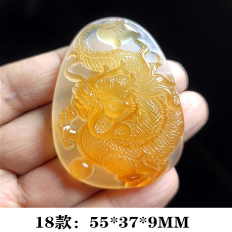 Hot Selling Natural Hand-carve Jade Ice Through -chalcedony Necklace Pendant Fashion Ornaments Men Women Lucky Gifts For Amulet | Украшения