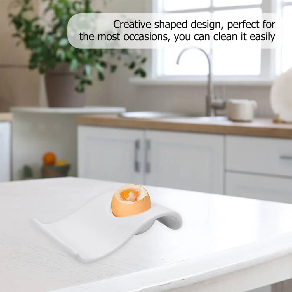 

1 Pc Practical Egg Cup Creative Egg Holder Ceramic Breakfast Egg Cup (White)