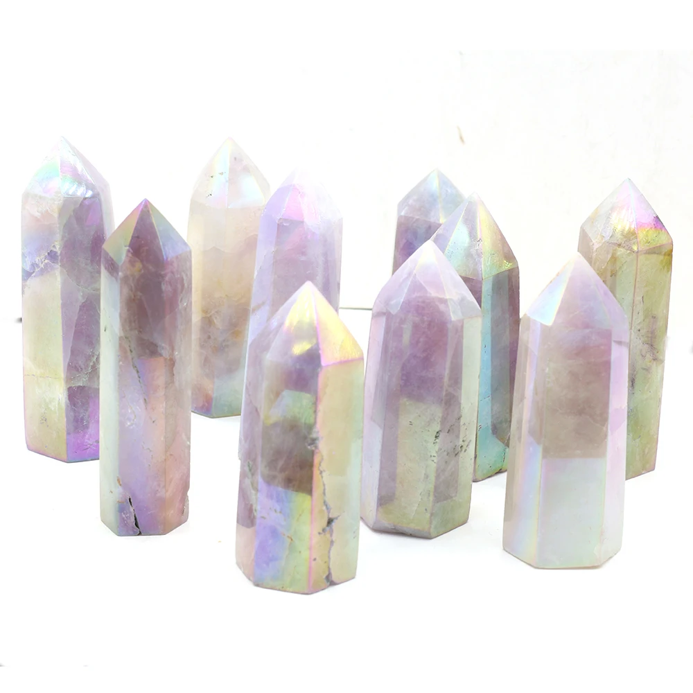 

Natural Amethyst Hexagonal Prism Bare Stone Mineral Reiki Healing Agate Specimen Gem Home Aquarium Ornamental Decoration