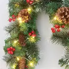 2022 рождественские искусственные сосновые иглы, смешанные белые фрукты, 2,7 м, декоративный ротанговый камин в Европейском стиле, Рождественское украшение