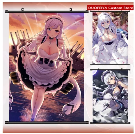 Плакат на стену с мультяшным рисунком из аниме HMS Белфаста голубой Лейн подвесной