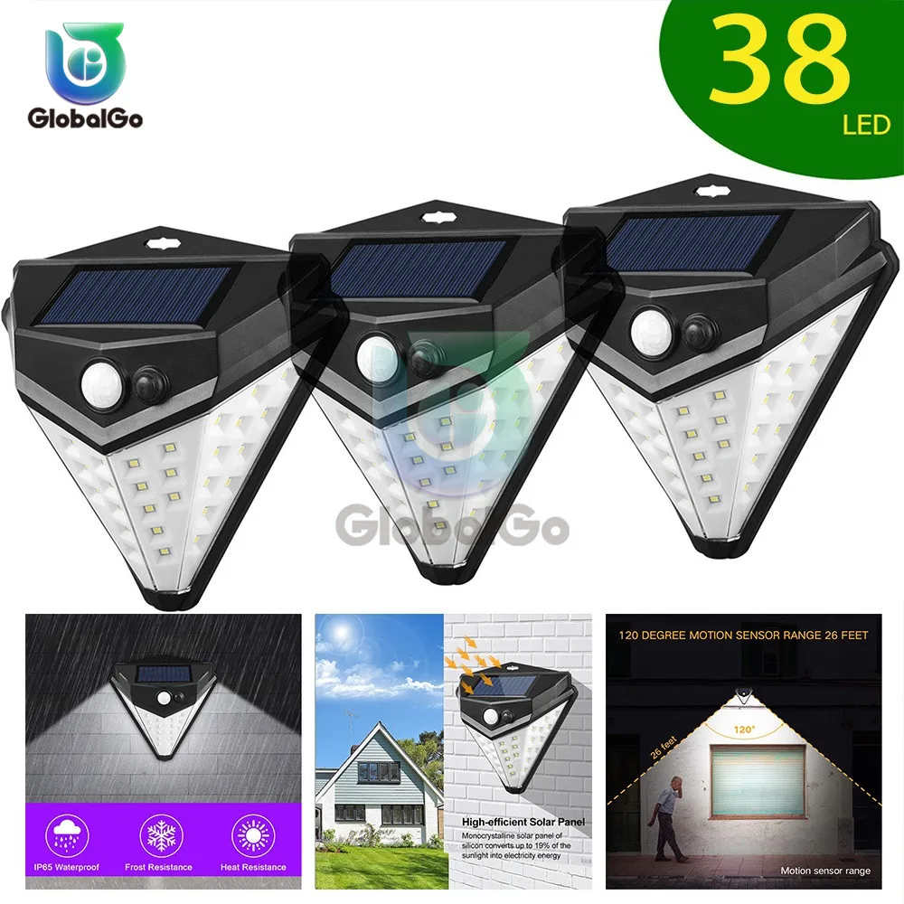 Светодиодный уличный светильник на солнечной батарее 38 светодиодов