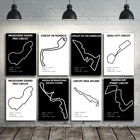 Плакат HD печать F1 схемы трек формула один гоночный автомобиль карта мира Живопись Холст Гостиная Настенная картина домашний декор