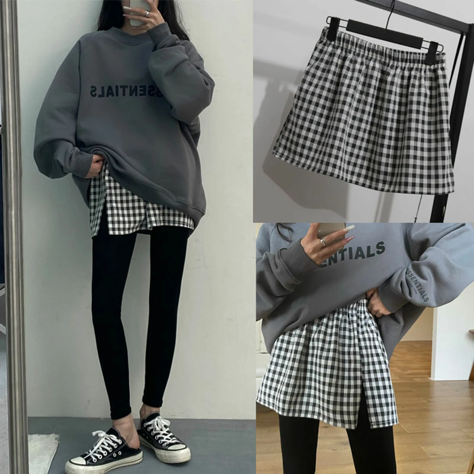 

A Variety of Bottoming Ladies Hoodies High-Waisted Half Skirts Sideways Slimming Party Casual Sports Street Bottoming Skirts