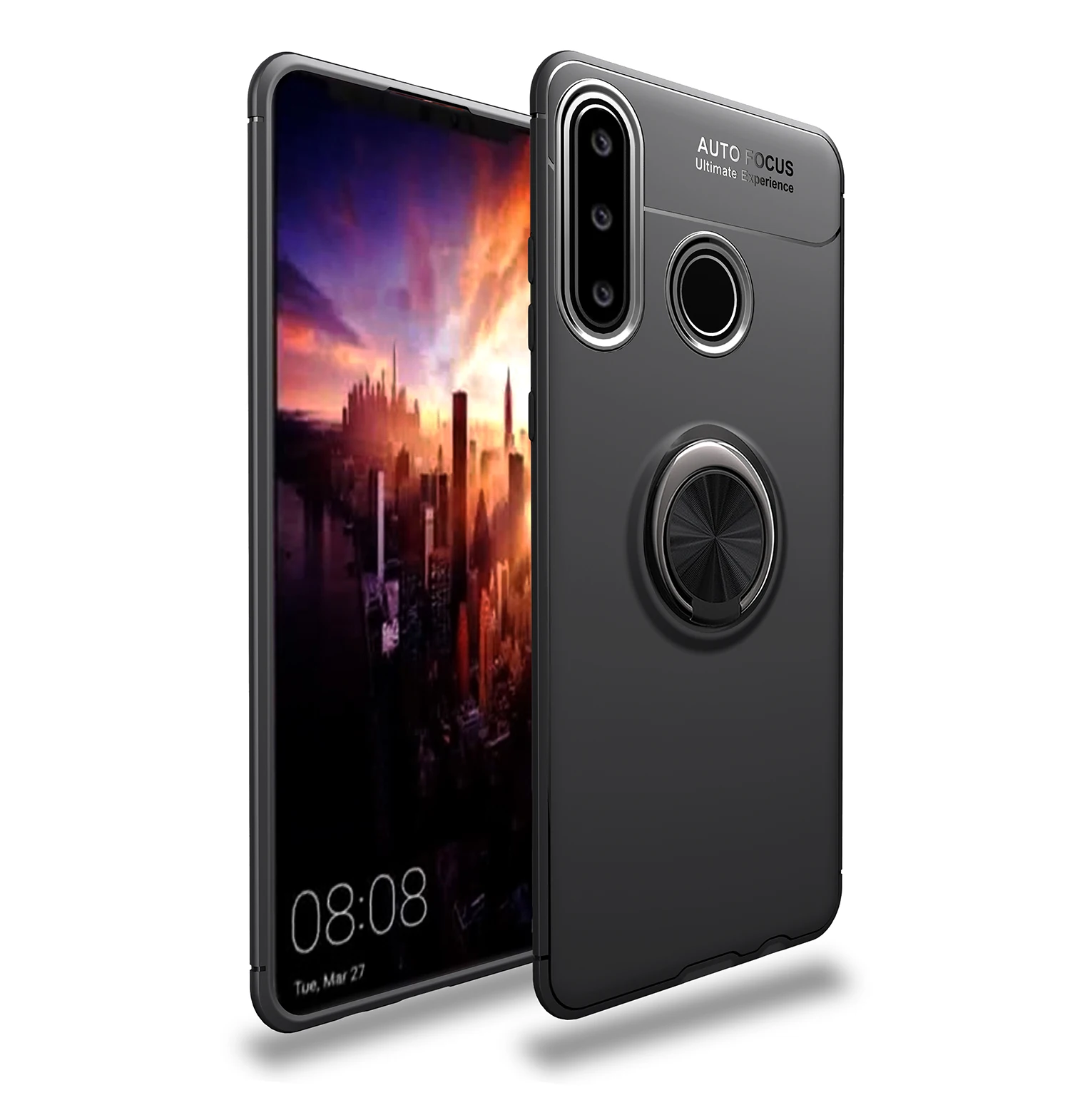 Black Чехол для телефона huawei Honor 20s 20, чехол-бампер с магнитным металлическим кольцом, Мягкий ТПУ силиконовый чехол для huawei Honor 20 Pro, чехол - Цвет: Black