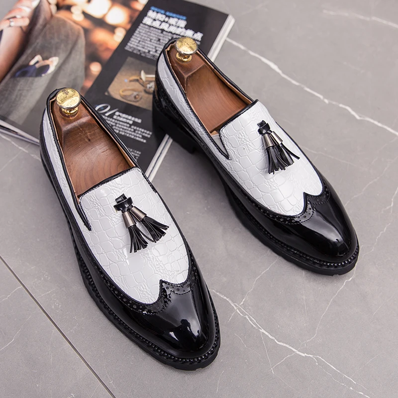

brogues loafers men oxford social shoes luxury without laces mocassin homme mens large sizes 47 retro prom tassel thick sole