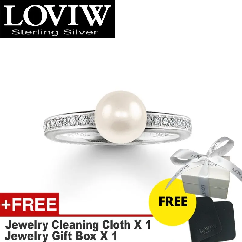 Кольцо с жемчугом стильная модная бижутерия для женщин серебряное Супер