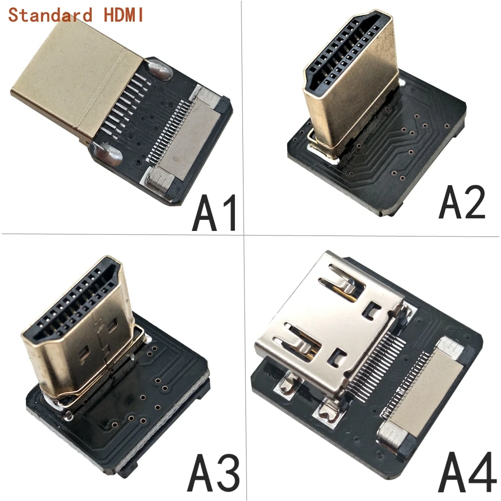 FPC HDMI-совместимый гнездо к Micro HDMI Тип D вверх вниз Угловой Штекер HDTV плоский кабель