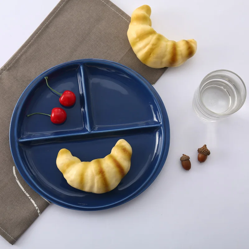 Новый скандинавский фарфор 10 дюймов тарелка для фаст фуда цветная глазурованная